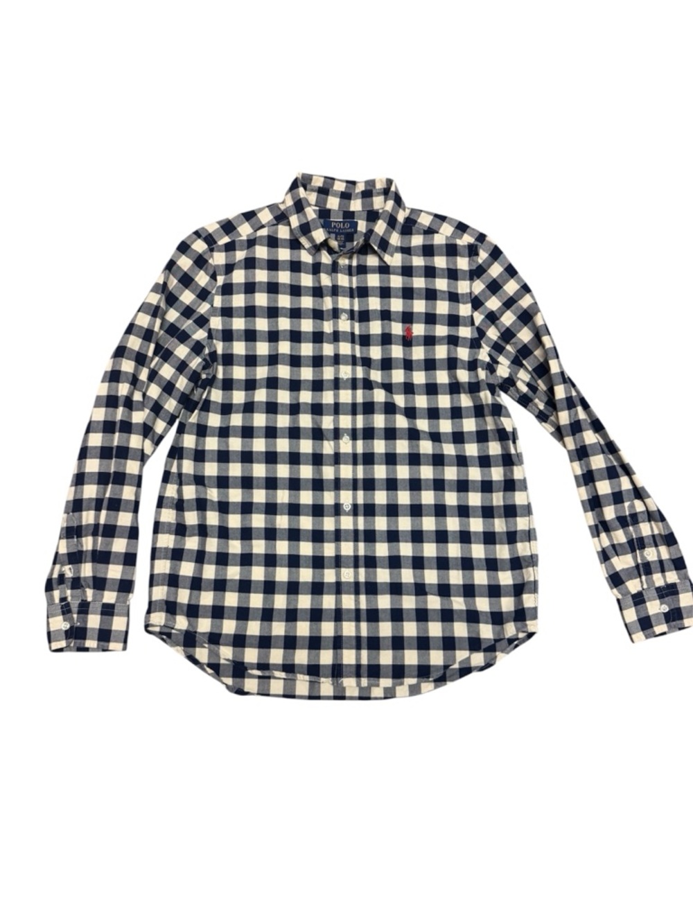Polo by Ralph Lauren Flannel Navy|White Check Plaid Button-Down Shirt XL (18-20)
